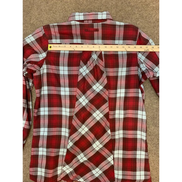 Duluth Trading Shirt Womens L Plaid Flannel Tunic Snap Tab Long Sleeve Pullover - Picture 7 of 11